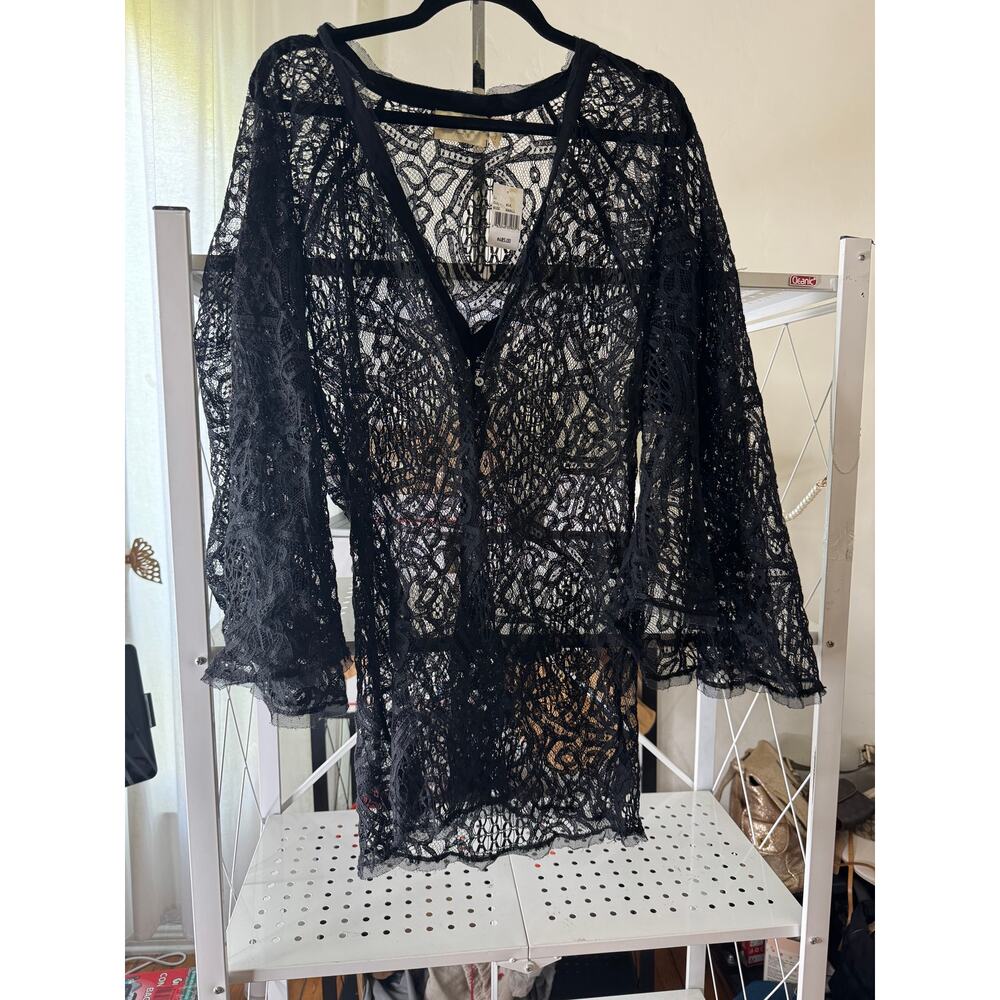 new Elizabeth and James Black lace swim cover up